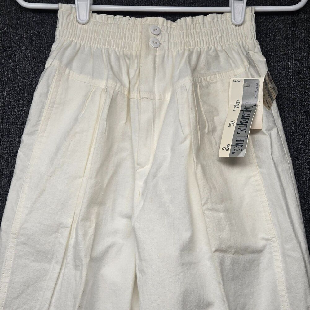 Petites Fundamental Things Vintage Women’s Pants 6 White High Rise NWT 24x28 - Picture 11 of 16